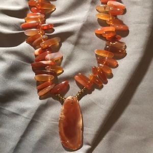 Handmade Boho style carnelian necklace